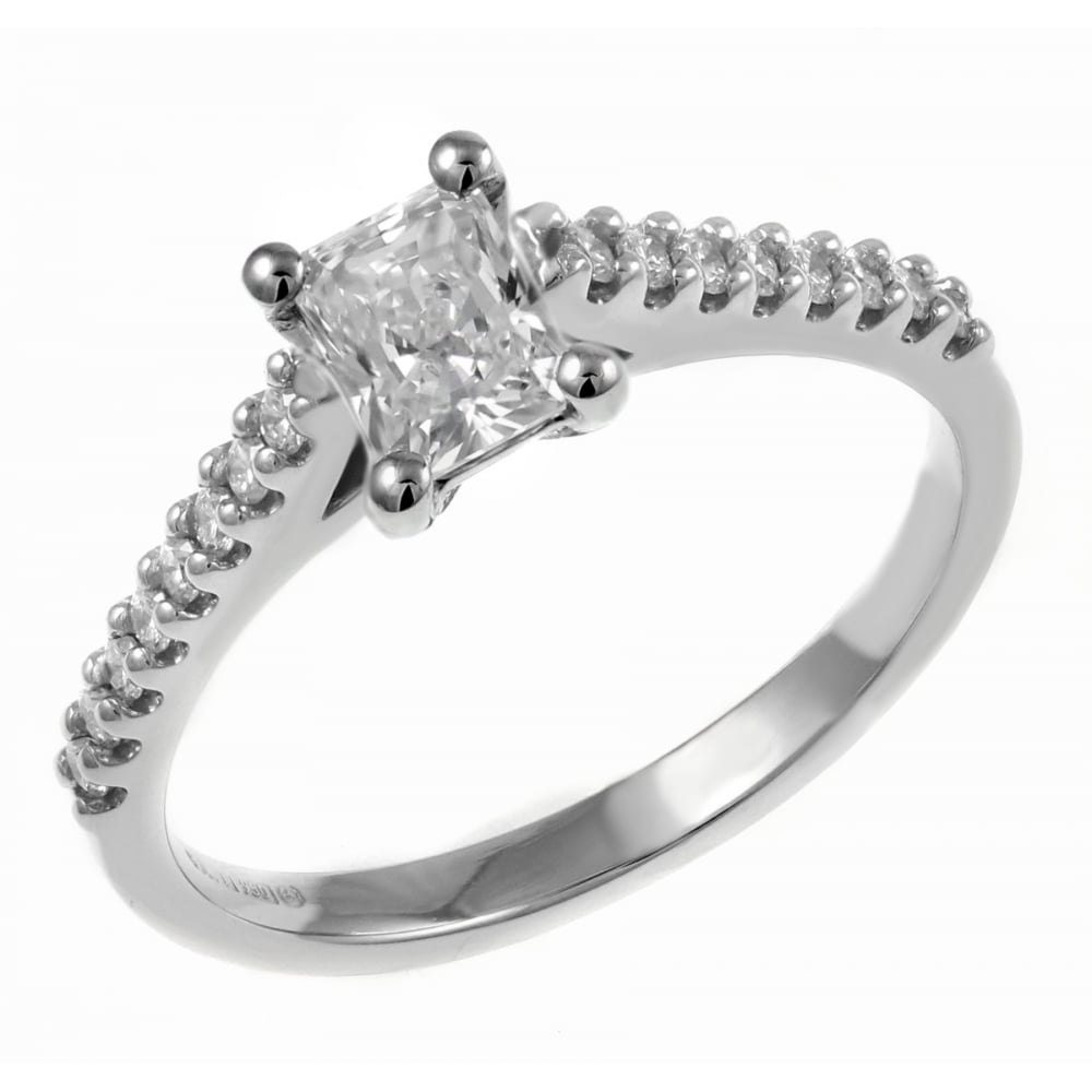 Platinum 0.40ct D VVS1 EGL radiant cut diamond ring