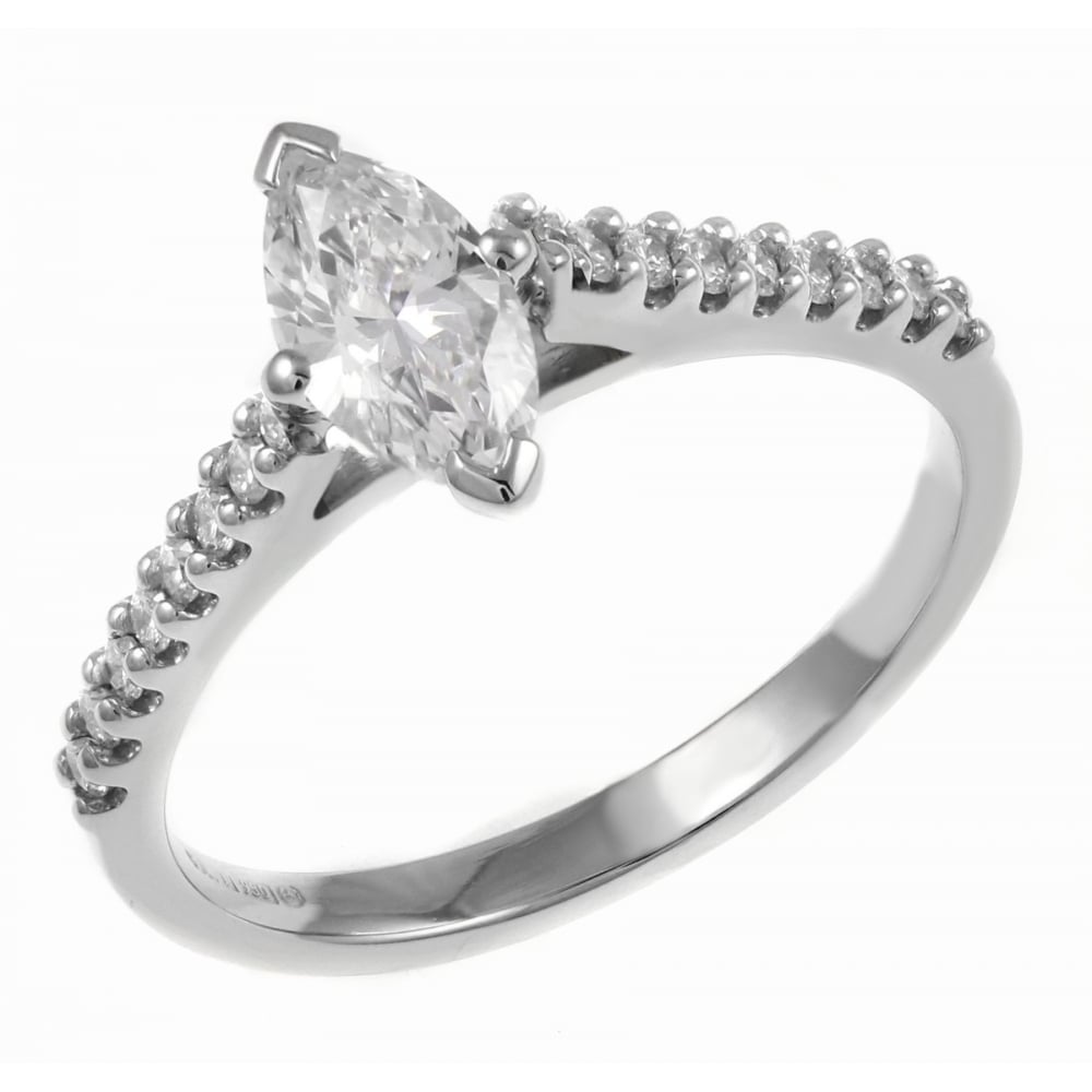 Platinum 0.40ct D VS1 GIA marquise cut diamond ring