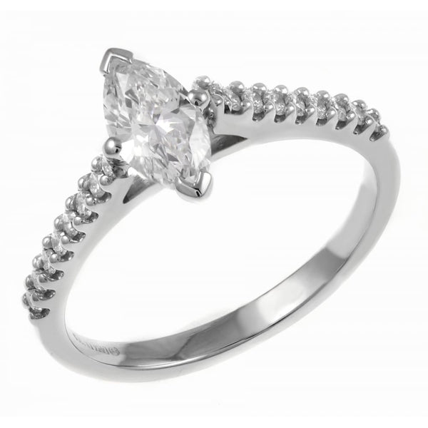 Platinum 0.40ct D VS1 GIA marquise cut diamond ring