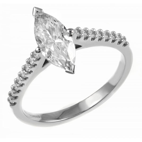Platinum 0.82ct D VS2 EGL marquise cut diamond ring