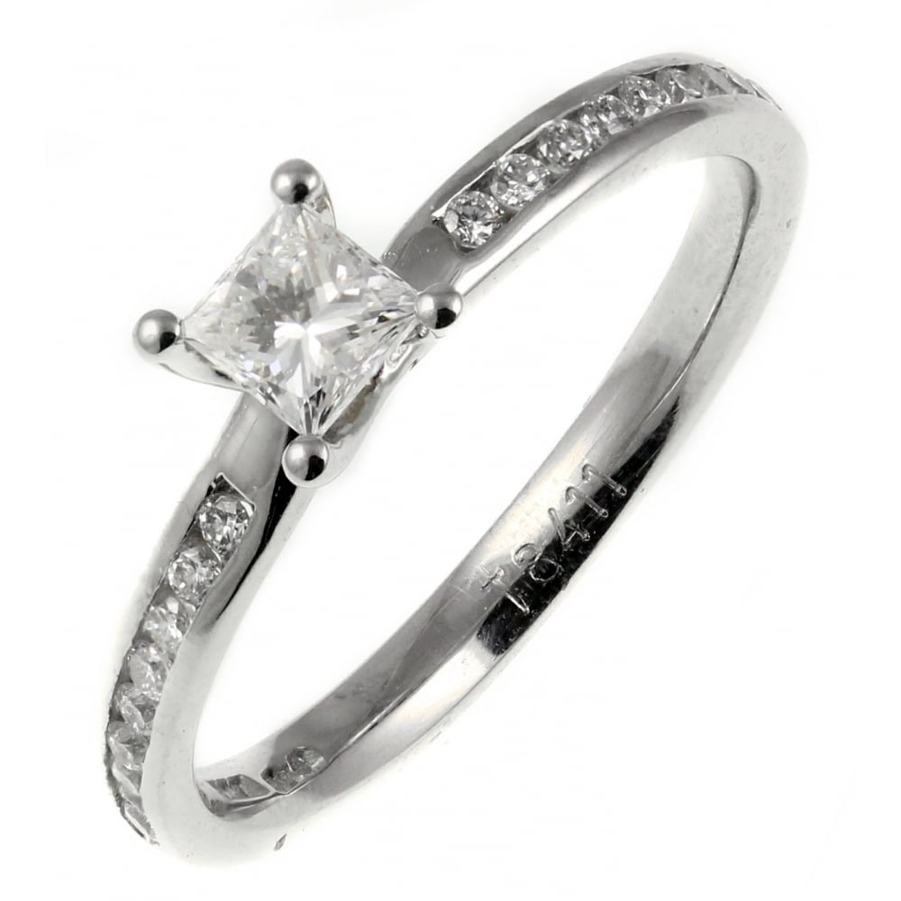 Platinum 0.50ct D VS1 GIA princess cut diamond ring