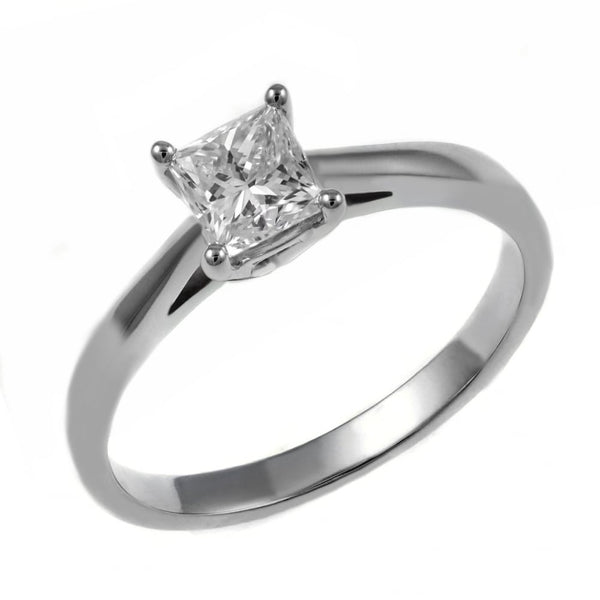 Platinum 0.33ct D VS1 GIA princess cut diamond solitaire ring.