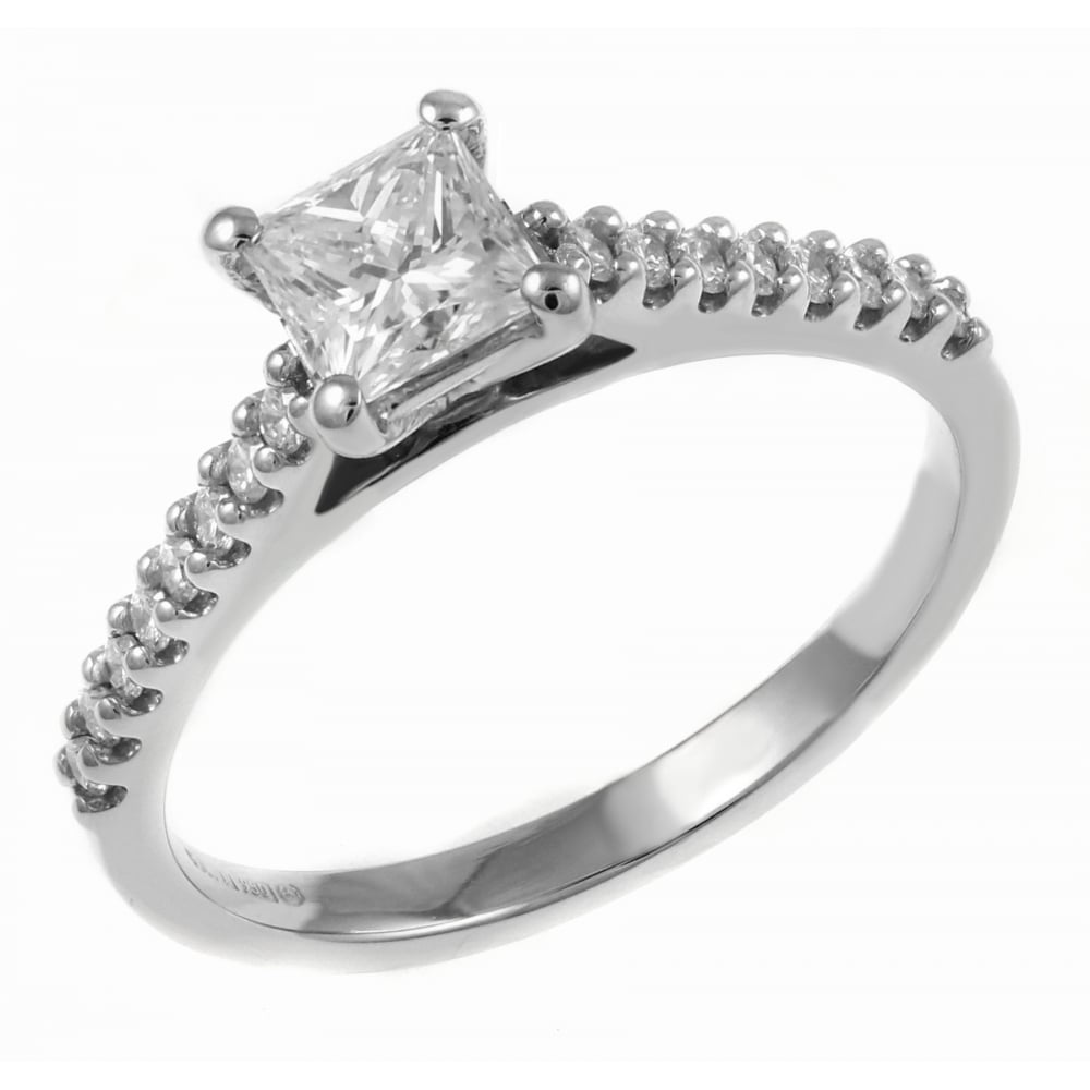 Platinum 0.80ct D VVS2 GIA princess cut diamond ring