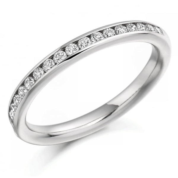 Platinum 0.33ct round brilliant cut diamond half eternity ring