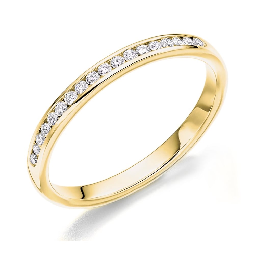 18ct yellow gold 0.15ct round brill diamond half eternity ring
