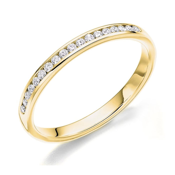18ct yellow gold 0.15ct round brill diamond half eternity ring