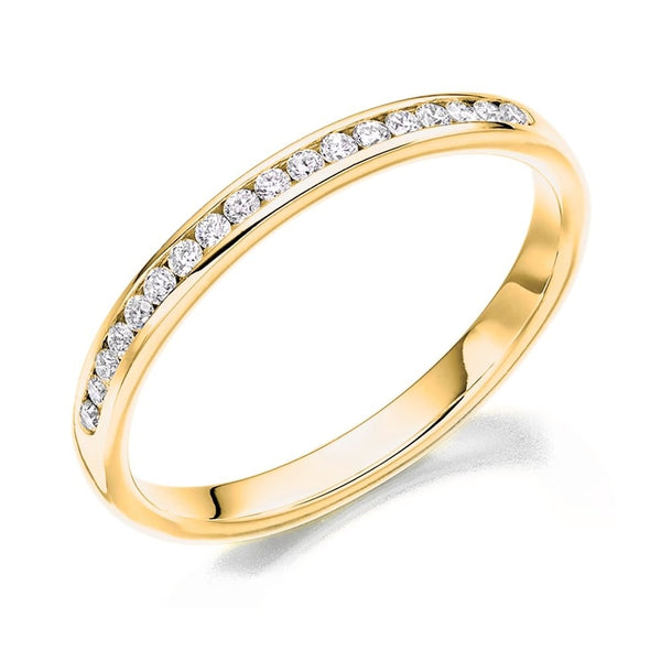 18ct yellow gold 0.20ct round diamond half eternity ring