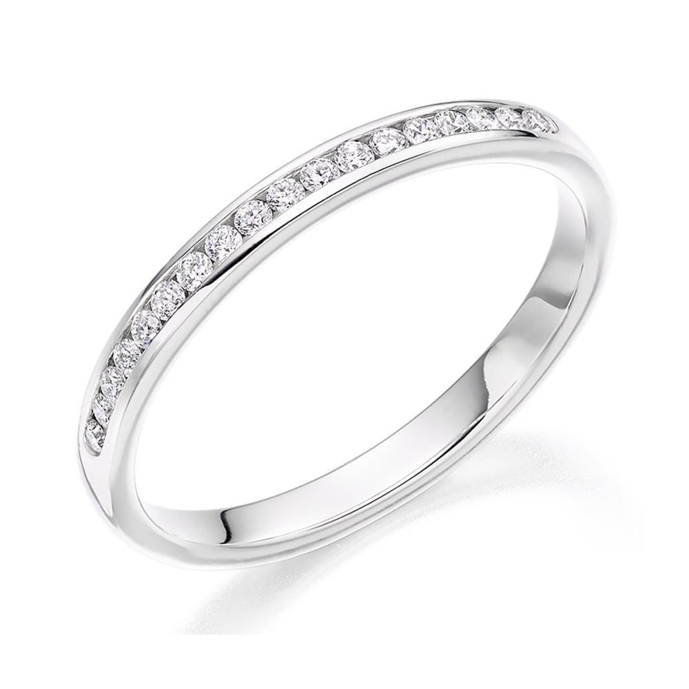 Platinum 0.20ct round brilliant cut diamond half eternity ring