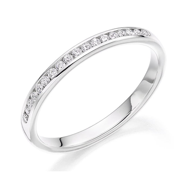 Platinum 0.20ct round brilliant cut diamond half eternity ring