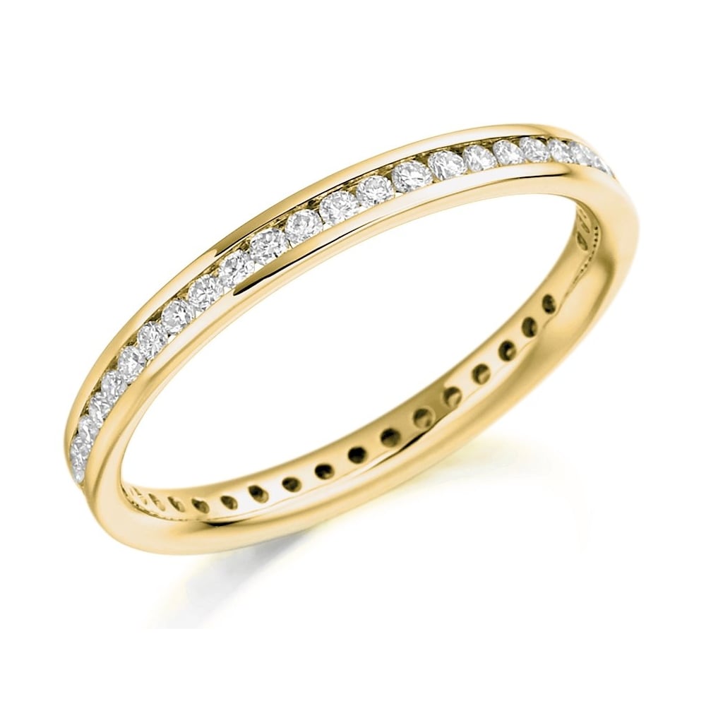 18ct yellow gold 0.42ct round brill diamond full eternity ring