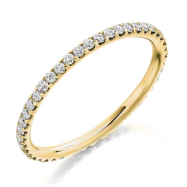 18ct yellow gold 0.50ct round diamond full eternity ring