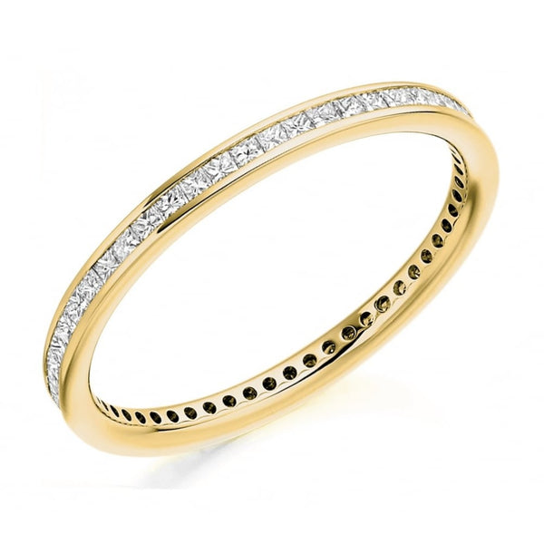 18ct yellow gold 0.50ct princess cut diamond full eternity ring