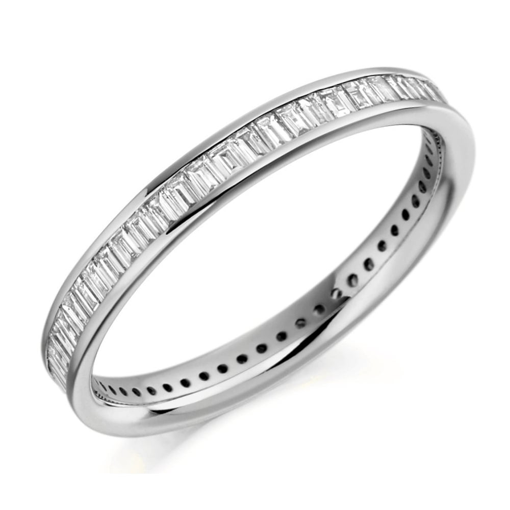 Platinum 0.75ct princess cut diamond full eternity ring