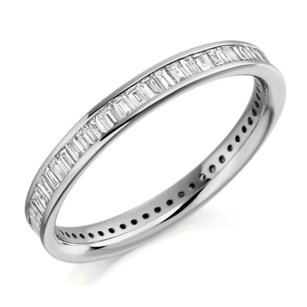 Platinum 0.75ct princess cut diamond full eternity ring