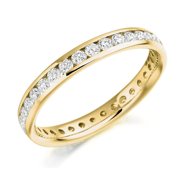 18ct yellow gold 0.88ct round brill diamond full eternity ring
