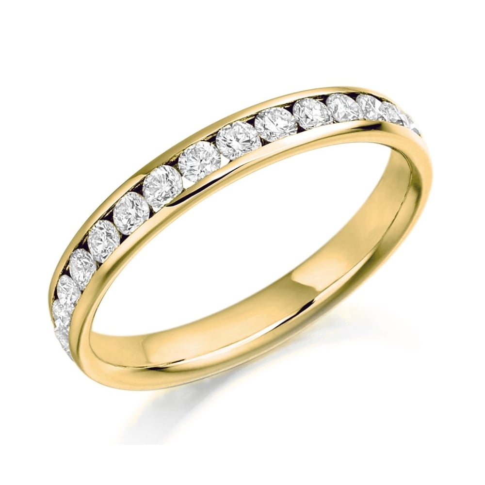 18ct yellow gold 1.04ct round brill diamond full eternity ring