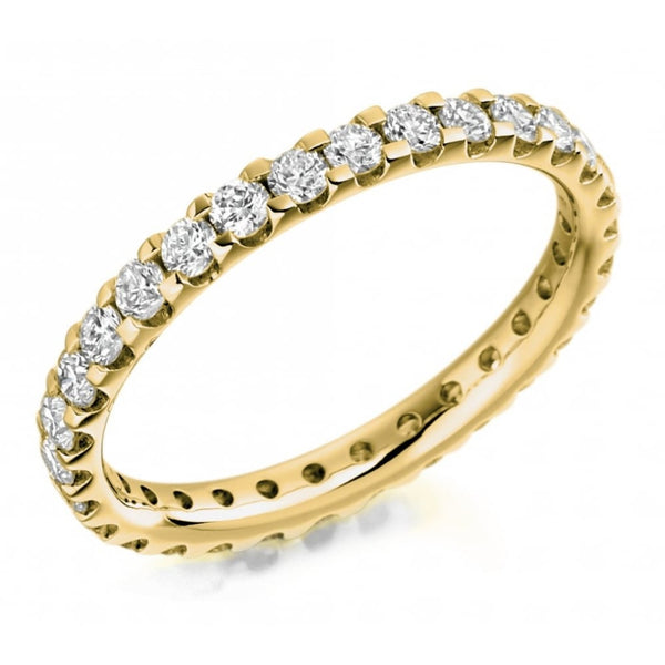 18ct yellow gold 1.00ct round diamond full eternity ring.