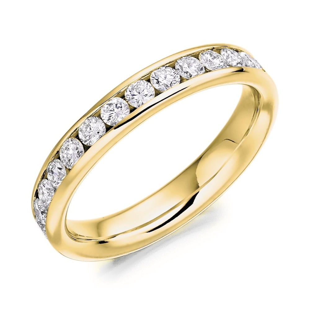 18ct yellow gold 1.30ct round brill diamond full eternity ring