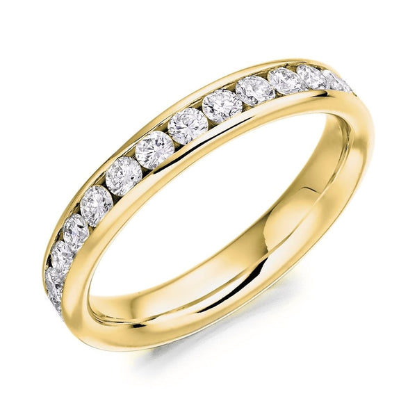 18ct yellow gold 1.30ct round brill diamond full eternity ring