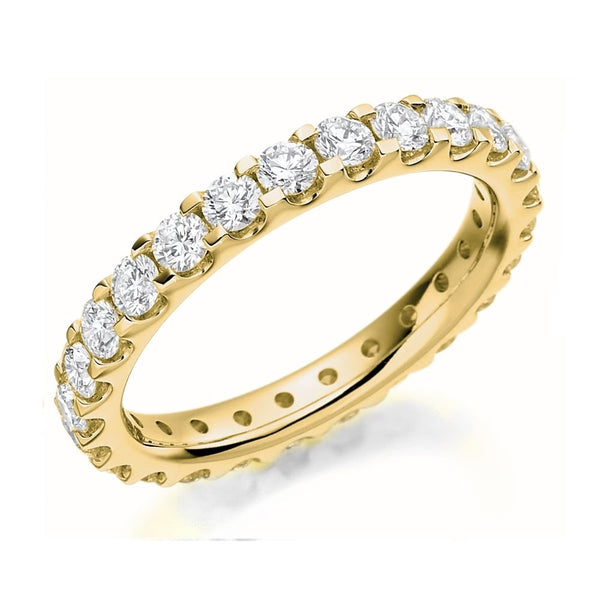 18ct yellow gold 1.50ct round diamond full eternity ring