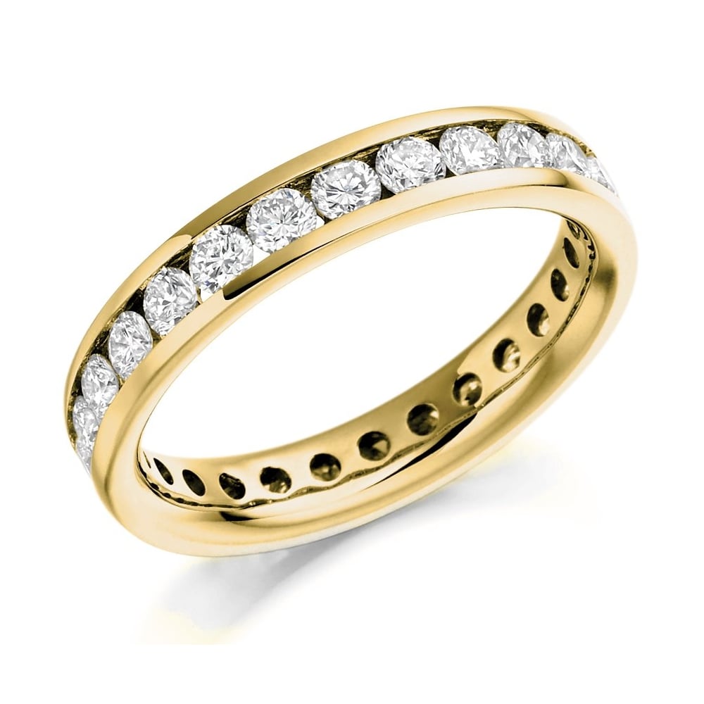 18ct yellow gold 1.75ct round diamond full eternity ring