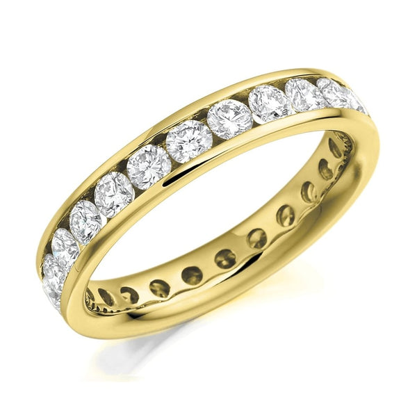 18ct yellow gold 2.00ct round diamond full eternity ring