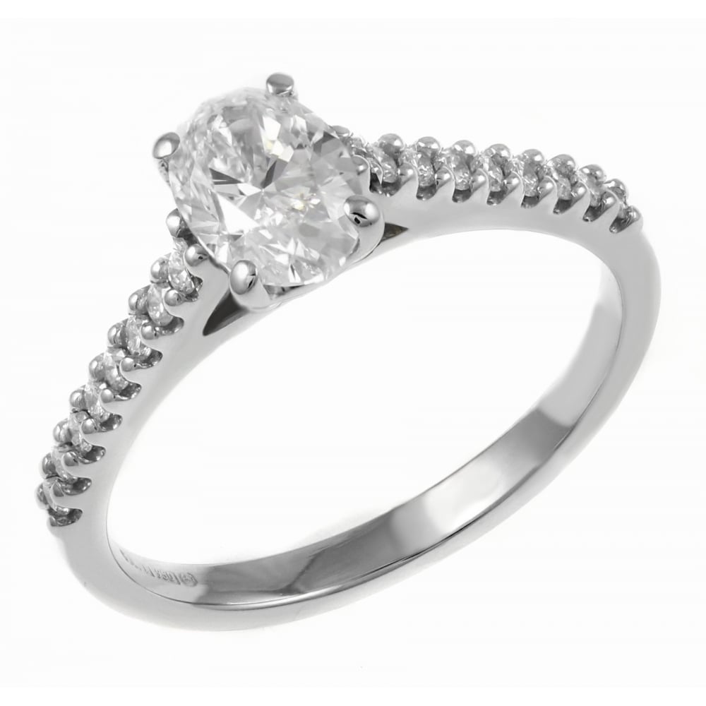 Platinum 0.71ct D VS2 GIA oval cut diamond ring