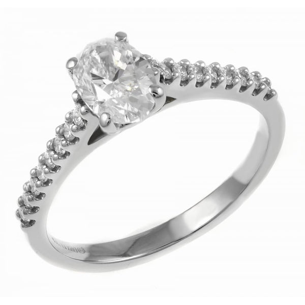 Platinum 0.71ct D VS2 GIA oval cut diamond ring