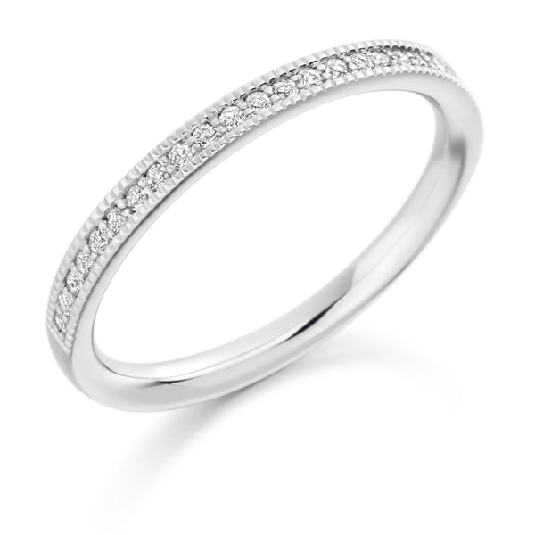 Platinum 0.21ct round brilliant cut diamond half eternity ring