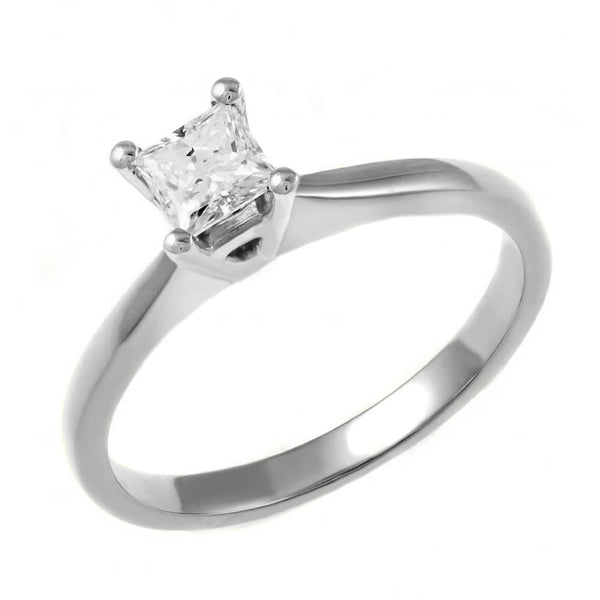 Platinum 0.20ct E VS2 GIA princess cut diamond ring