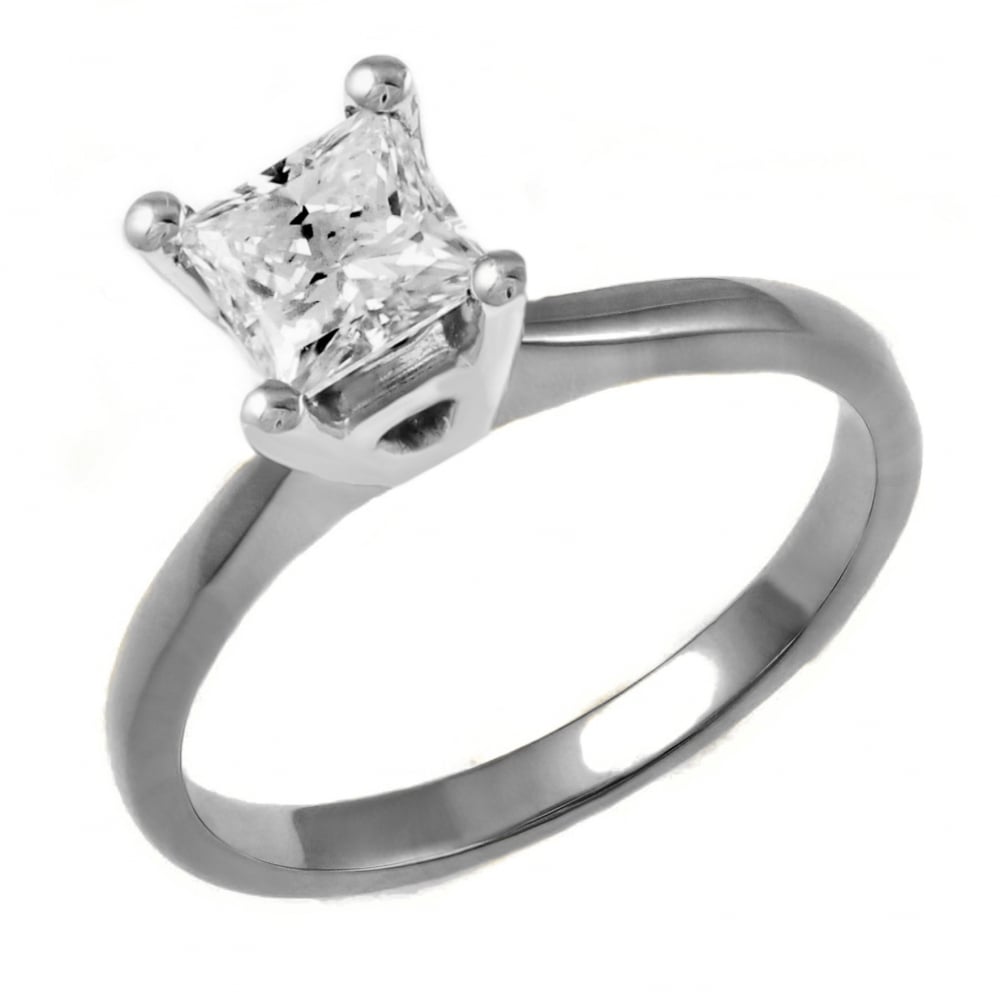 Platinum 1.22ct F VS2 GIA princess cut diamond ring