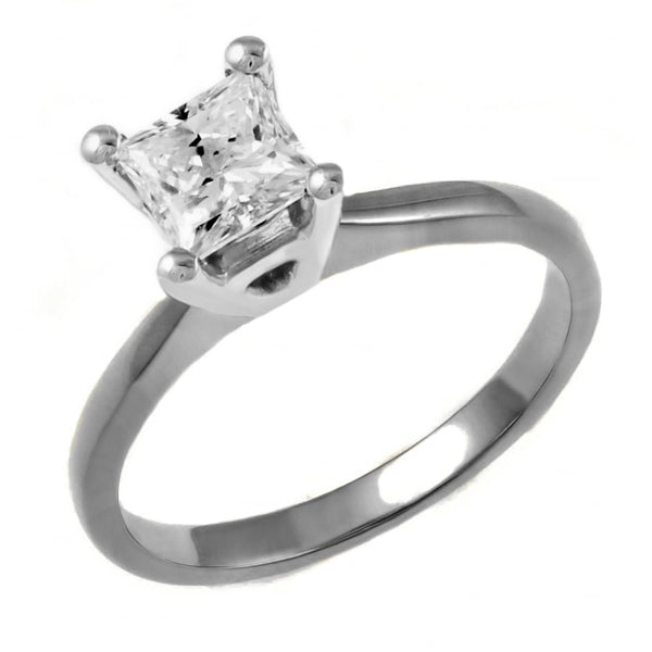 Platinum 1.22ct F VS2 GIA princess cut diamond ring