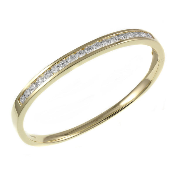 18ct yellow gold 2.55ct round brilliant cut diamond bangle