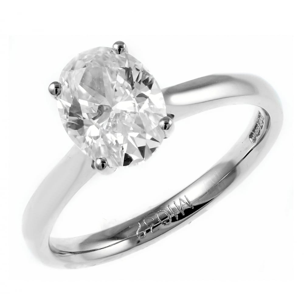 Platinum 1.50ct D VS2 GIA oval cut diamond ring