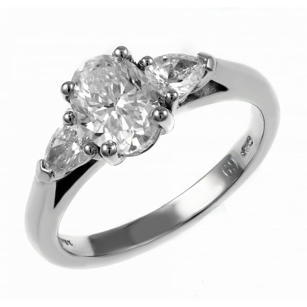 Platinum 1.00ct D VS2 GIA oval diamond ring