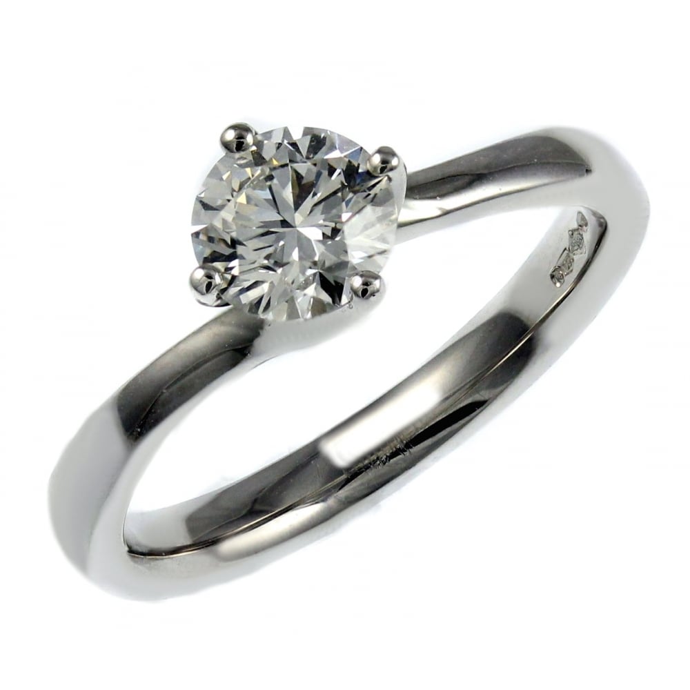 Platinum 0.52ct D VS2 GIA round brilliant cut diamond ring