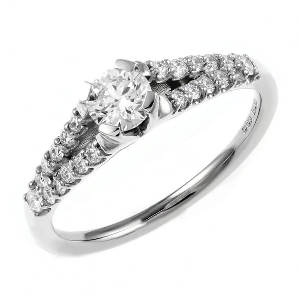 Platinum 0.34ct D VS1 EGL round brilliant cut diamond ring