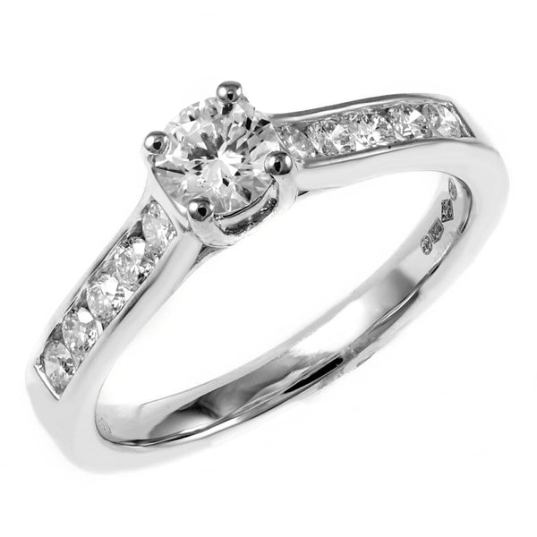 Platinum 0.35ct D VS1 EGL round brilliant cut diamond ring