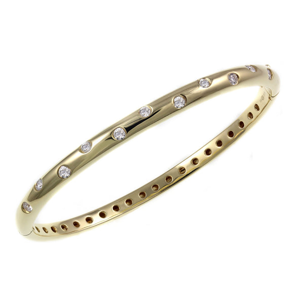 18ct yellow gold 0.53ct round brilliant cut diamond set bangle