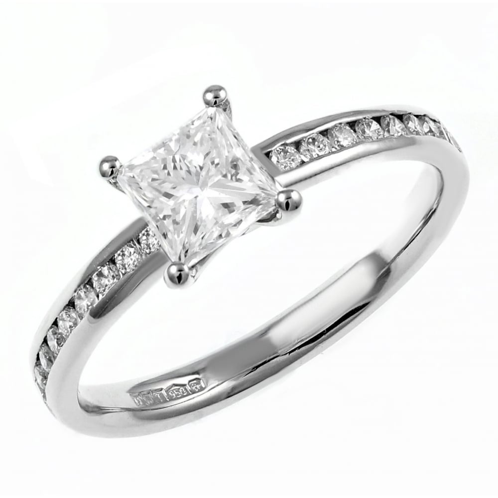 Platinum 0.70ct D VS2 GIA princess cut diamond ring