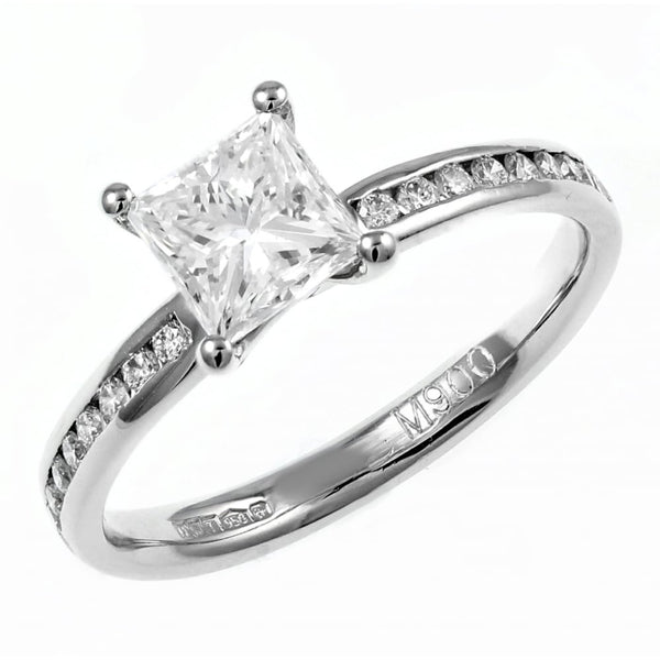 Platinum 1.06ct D VS2 GIA princess cut diamond ring