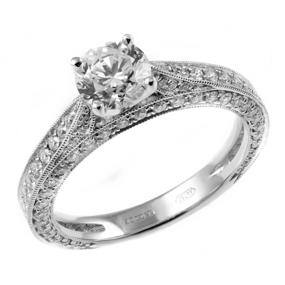 Platinum 0.90ct D VS2 EGL round brilliant cut diamond ring