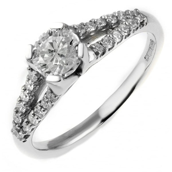 Platinum 0.71ct D VS2 EGL round brilliant cut diamond ring