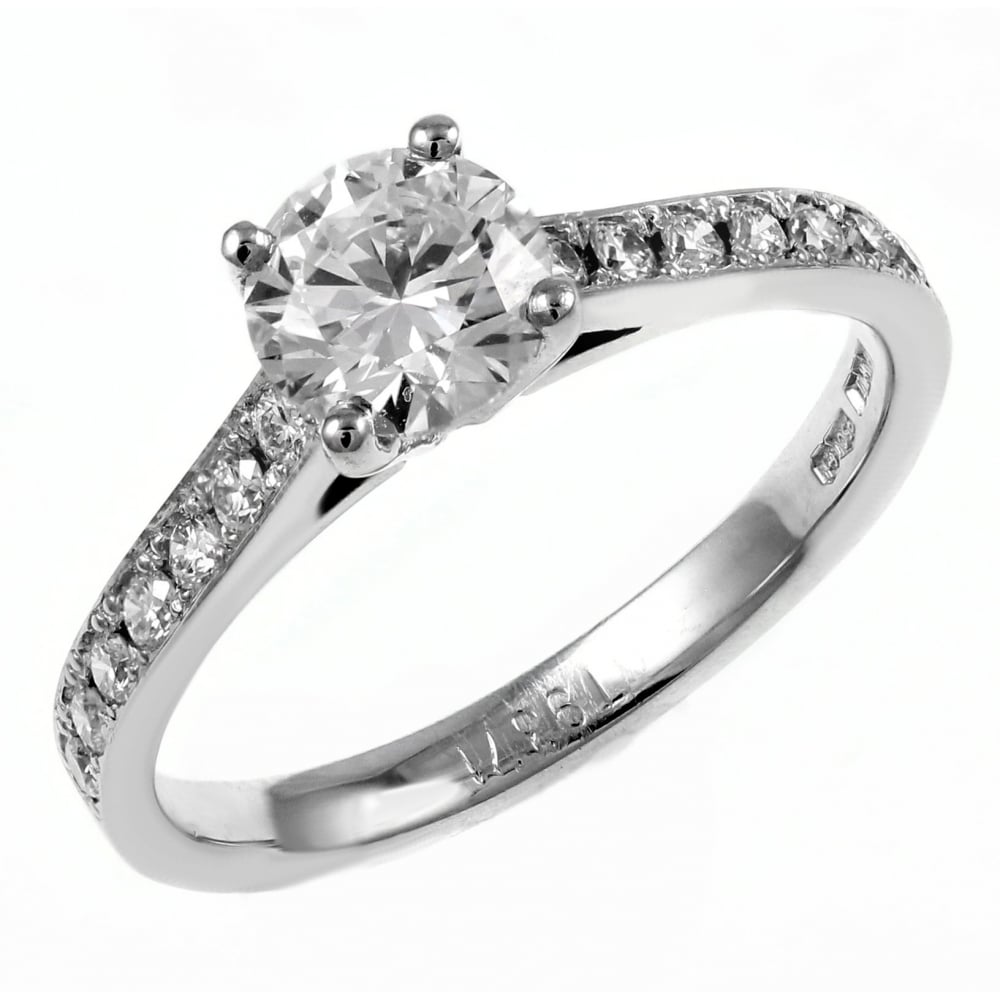 Platinum 0.70ct E SI1 EGL round brilliant cut diamond ring