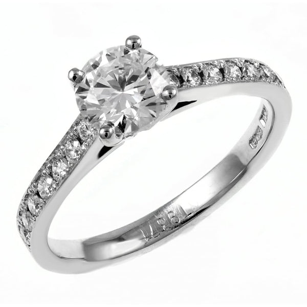 Platinum 0.70ct E SI1 EGL round brilliant cut diamond ring
