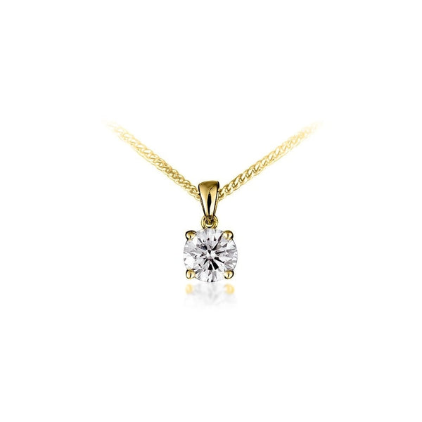 18ct yellow gold 1.00ct round brilliant cut diamond pendant