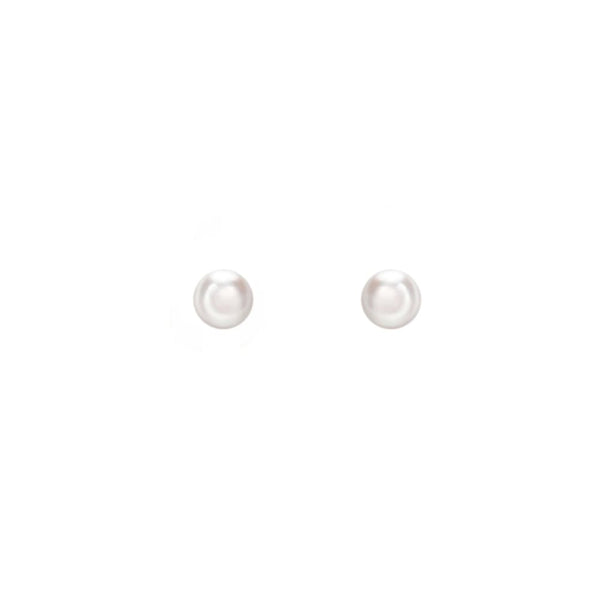 9ct yellow gold 5mm x 5.5mm Akoya pearl stud earrings