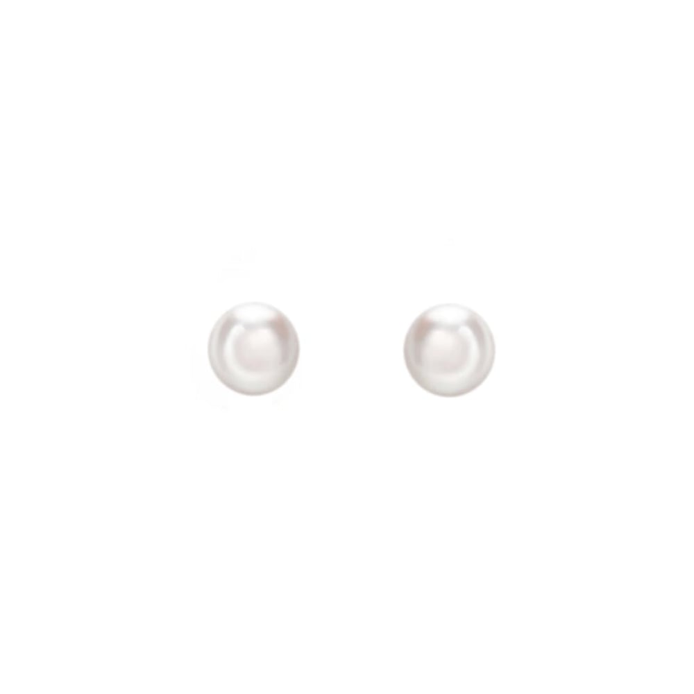 9ct yellow gold 7mm x 7.5mm Akoya pearl stud earrings