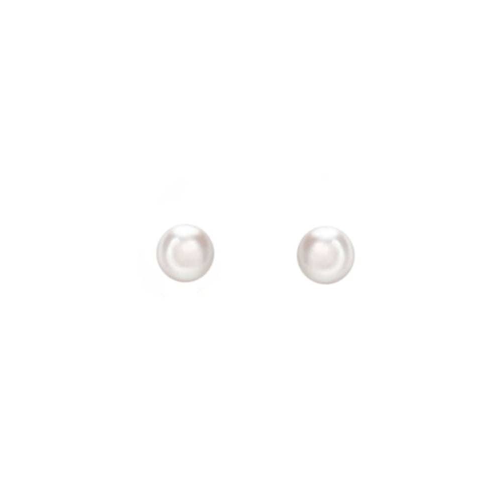 9ct yellow gold 6mm x 6.5mm Akoya pearl stud earrings