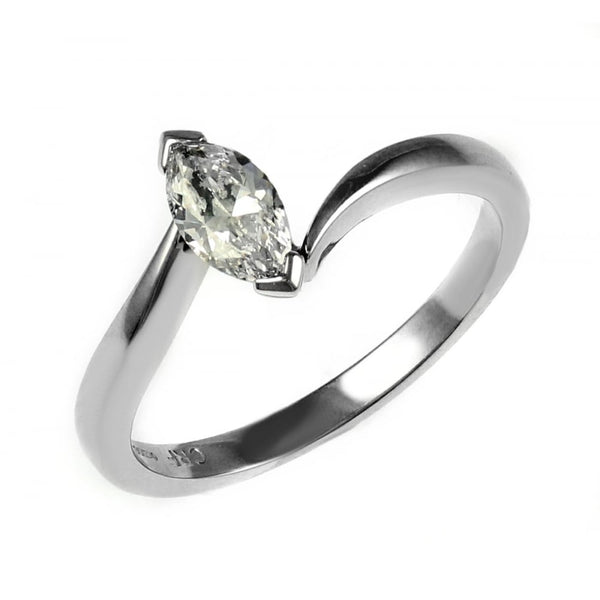 Platinum 0.50ct D VS2 GIA marquise cut diamond ring.